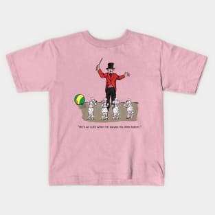 Funny dog trainer cartoon Kids T-Shirt